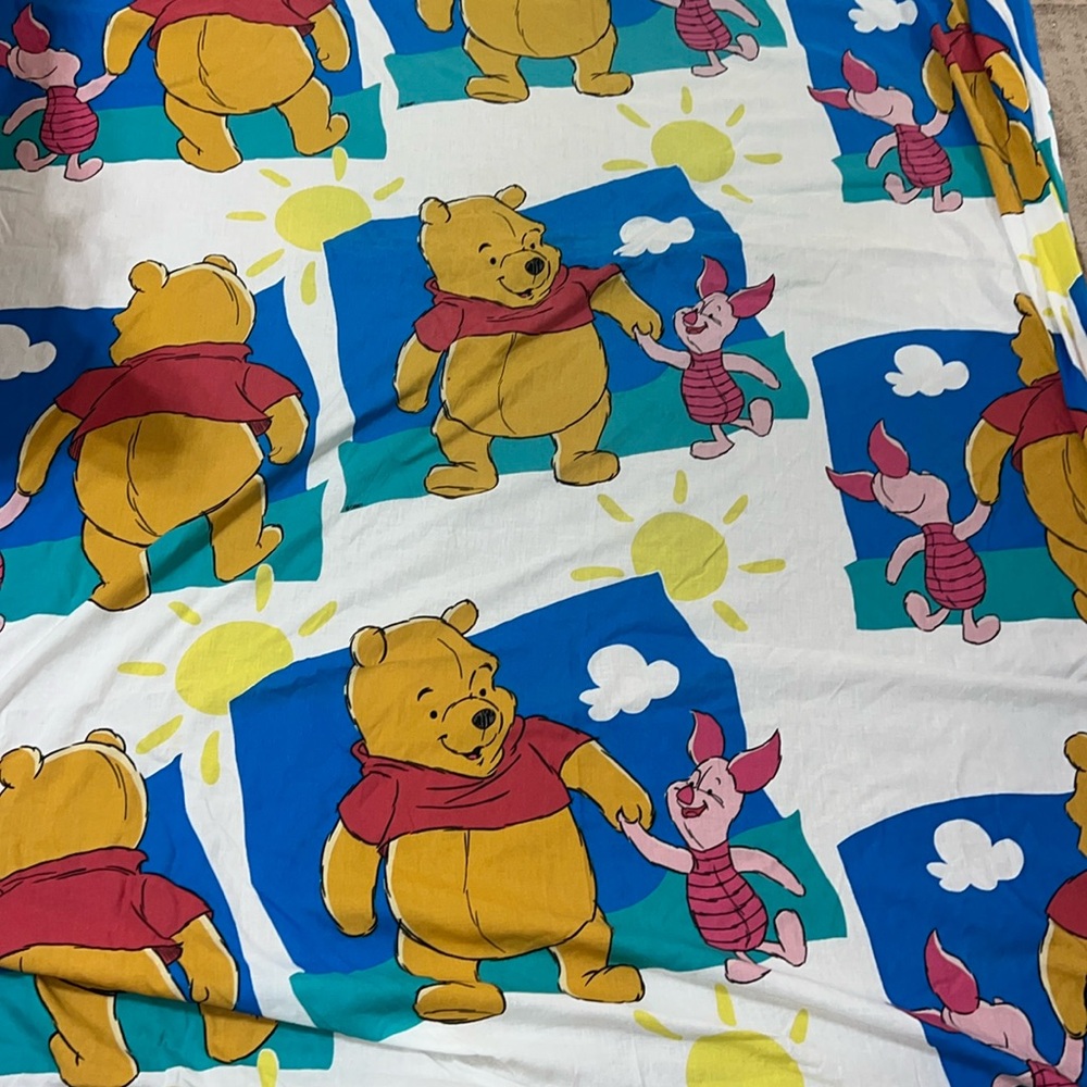 Disney Vintage Twin Winnie The Pooh & Piglet Sheet EUC